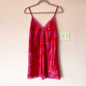 Vintage 90s Y2K 2000s floral lace trim slip dress